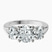 Pre-Designed Platinum Georgina Rodriguez Three Stone Side Oval Lab Diamond Ring