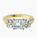 Georgina Rodriguez Three Stone Side Oval Lab Diamond Engagement Ring in 14kt Yellow Gold