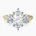 Georgina Rodriguez Three Stone Side Oval Lab Diamond Engagement Ring in 14kt Yellow Gold