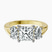 Georgina Rodriguez Three Stone Side Oval Lab Diamond Engagement Ring in 14kt Yellow Gold