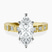Cheryl Side Stone Lab Diamond Engagement Ring in 18kt Yellow Gold