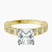 Cheryl Side Stone Lab Diamond Engagement Ring in 18kt Yellow Gold