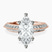 Dua Side Stone Knife Edge Lab Diamond Engagement Ring in 9ct Rose Gold