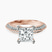 Dua Side Stone Knife Edge Lab Diamond Engagement Ring in 10kt Rose Gold