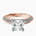 Dua Side Stone Knife Edge Lab Diamond Engagement Ring in 10kt Rose Gold