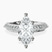 Dua Side Stone Knife Edge Lab Diamond Engagement Ring in Platinum