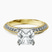 Dua Side Stone Knife Edge Lab Diamond Engagement Ring in 14kt Yellow Gold
