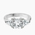 Caroline Three Stone Side Trillion Lab Diamond Engagement Ring in 10kt White Gold