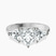 Caroline Three Stone Side Trillion Lab Diamond Engagement Ring in 18kt White Gold