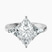 Caroline Three Stone Side Trillion Lab Diamond Engagement Ring in 10kt White Gold