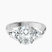 Caroline Three Stone Side Trillion Lab Diamond Engagement Ring in 14kt White Gold