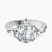 Caroline Three Stone Side Trillion Lab Diamond Engagement Ring in 10kt White Gold