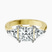 Caroline Three Stone Side Trillion Lab Diamond Engagement Ring in 10kt Yellow Gold