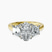 Dianna Three Stone Side Trapezium Lab Diamond Engagement Ring in 18kt Yellow Gold