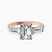 Pre-Designed 10kt Rose Gold Jennifer Lopez Three Stone Side Baguette Lab Diamond Ring