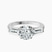 Pre-Designed 14kt White Gold Jennifer Lopez Three Stone Side Baguette Lab Diamond Ring