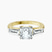 Pre-Designed 14kt Yellow Gold Jennifer Lopez Three Stone Side Baguette Lab Diamond Ring