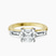 Pre-Designed 10kt Yellow Gold Jennifer Lopez Three Stone Side Baguette Lab Diamond Ring