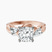 Odette Three Stone Bypass Lab Diamond Engagement Ring in 14ct Rose Gold