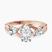 Pre-Designed 10kt Rose Gold Odette Three Stone Bypass Lab Diamond Ring