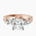 Odette Three Stone Bypass Lab Diamond Engagement Ring in 10kt Rose Gold