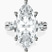 Pre-Designed 10kt White Gold Odette Three Stone Bypass Lab Diamond Ring