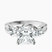 Pre-Designed 10kt White Gold Odette Three Stone Bypass Lab Diamond Ring