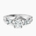 Pre-Designed 10kt White Gold Odette Three Stone Bypass Lab Diamond Ring