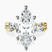 Pre-Designed 14kt Yellow Gold Odette Three Stone Bypass Lab Diamond Ring