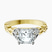 Letitia Side Stone Lab Diamond Engagement Ring in 18kt Yellow Gold