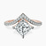 Zelda Classic Chevron Lab Diamond Engagement Ring in 10kt Rose Gold