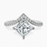 Zelda Classic Chevron Lab Diamond Engagement Ring in Platinum