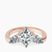Joella Three Stone Chevron Lab Diamond Engagement Ring in 10kt Rose Gold