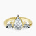 Pre-Designed 14kt Yellow Gold Joella Three Stone Chevron Lab Diamond Ring