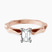 Pre-Designed 10kt Rose Gold Magnolia Texture Solitaire Lab Diamond Ring