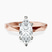 Pre-Designed 10kt Rose Gold Magnolia Texture Solitaire Lab Diamond Ring