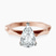 Pre-Designed 10kt Rose Gold Magnolia Texture Solitaire Lab Diamond Ring
