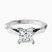 Pre-Designed 10kt White Gold Magnolia Texture Solitaire Lab Diamond Ring