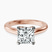 Pre-Designed 10kt Rose Gold Agnes Criss cross Prong Solitaire 2mm Lab Diamond Ring