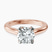 Pre-Designed 10kt Rose Gold Agnes Criss cross Prong Solitaire 2mm Lab Diamond Ring