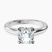 Pre-Designed 10kt White Gold Agnes Criss cross Prong Solitaire 2mm Lab Diamond Ring