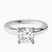Edith Lab Diamond Studded Petite Solitaire Lab Diamond Engagement Ring in 10kt White Gold