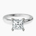 Edith Lab Diamond Studded Petite Solitaire Lab Diamond Engagement Ring in 10kt White Gold