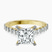 Austria Cathedral Lab Diamond Engagement Ring in 14kt Yellow Gold
