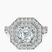 Pre-Designed 14kt Rose Gold Crowned Cresta Double Halo Lab Diamond Ring