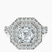 Pre-Designed 18kt White Gold Crowned Cresta Double Halo Lab Diamond Ring