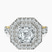Pre-Designed 14kt Yellow Gold Crowned Cresta Double Halo Lab Diamond Ring