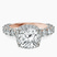 Pre-Designed 10kt Rose Gold Enchanté Side Stones Halo Lab Diamond Ring