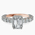 Pre-Designed 10kt Rose Gold Enchanté Side Stones Halo Lab Diamond Ring