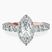 Pre-Designed 14kt Rose Gold Enchanté Side Stones Halo Lab Diamond Ring
